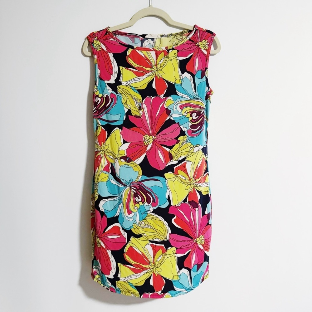 Trina Trina Turk - Multicolored Floral Print Sleeveless Dress